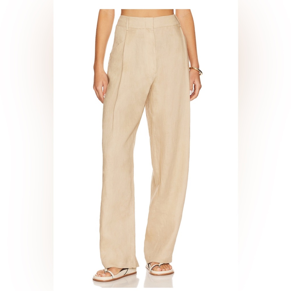 Aexae linen beige pants trousers medium petite